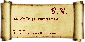 Belányi Margitta névjegykártya